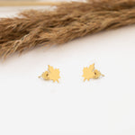 925 Sterling Silver Canadian Maple Leaf Studs