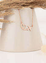925 Sterling Silver Heart Uçak Necklace
