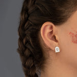 925 Sterling Silver Enamel Ghost Tiny Studs 1