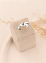 925 Sterling Silver Two Name And Paw & Name Ring 4Mm