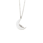 925 Sterling Silver Personalized Crescent Moon Necklace