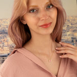 925 Sterling Silver Pink Enamel Butterfly Necklace