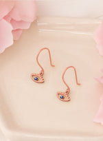 925 Sterling Silver Enamel Eye Earrings