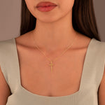 925 Sterling Silver Custom Name Gold Cross Necklace