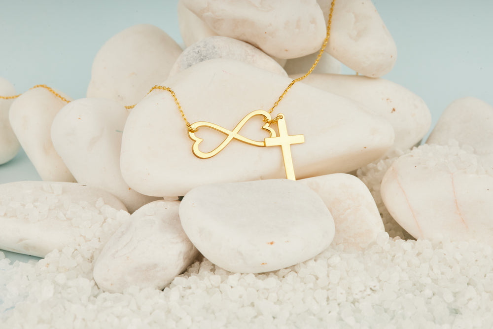 925 Sterling Silver Infinity Cross Y Necklace