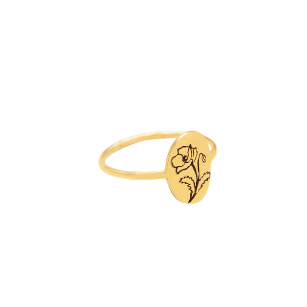 925 Sterling Silver Birth Flower Ring