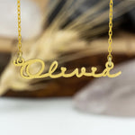 925 Sterling Silver Handwriting Name Necklace