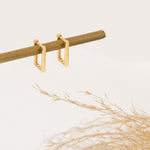925 Sterling Silver Minimalist Rectangle Hoop Earrings
