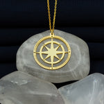 925 Sterling Silver Compass Necklace