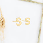925 Sterling Silver Initials Studs Earrings