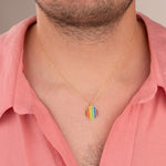 925 Sterling Silver Circle Queer Flag Necklace