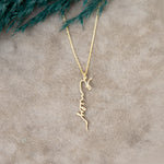 925 Sterling Silver Vertical Name Tiny Necklace