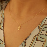925 Sterling Silver G Clef Necklace