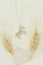 925 Sterling Silver Origami Unicorn Necklace