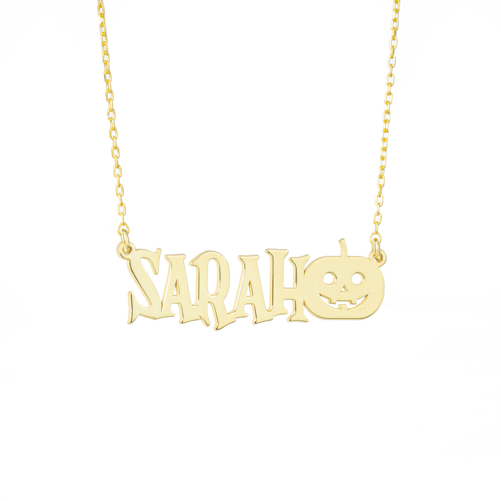 925 Sterling Silver Personalized Pumpkin Custom Name Necklace