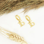925 Sterling Silver Initial Earring