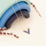 925 Sterling Silver Double Triangle Enamel Necklace