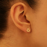 925 Sterling Silver Thick Triangle Earring