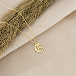925 Sterling Silver Double Initial Necklace (Zi̇nci̇ri̇ Cs40005)