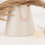 925 Sterling Silver Heart Uçak Necklace