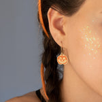 925 Sterling Silver Enamel Pumpkin Earrings,