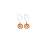 925 Sterling Silver Enamel Pumpkin Earrings,