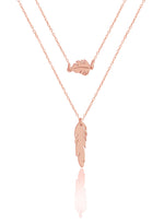 925 Sterling Silver Double Leaf Necklace