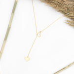 925 Sterling Silver Heart Y Necklace