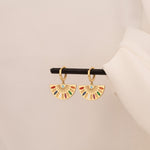 925 Sterling Silver Enamel African Earrings