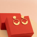 925 Sterling Silver Double Circle Hollow Earrings