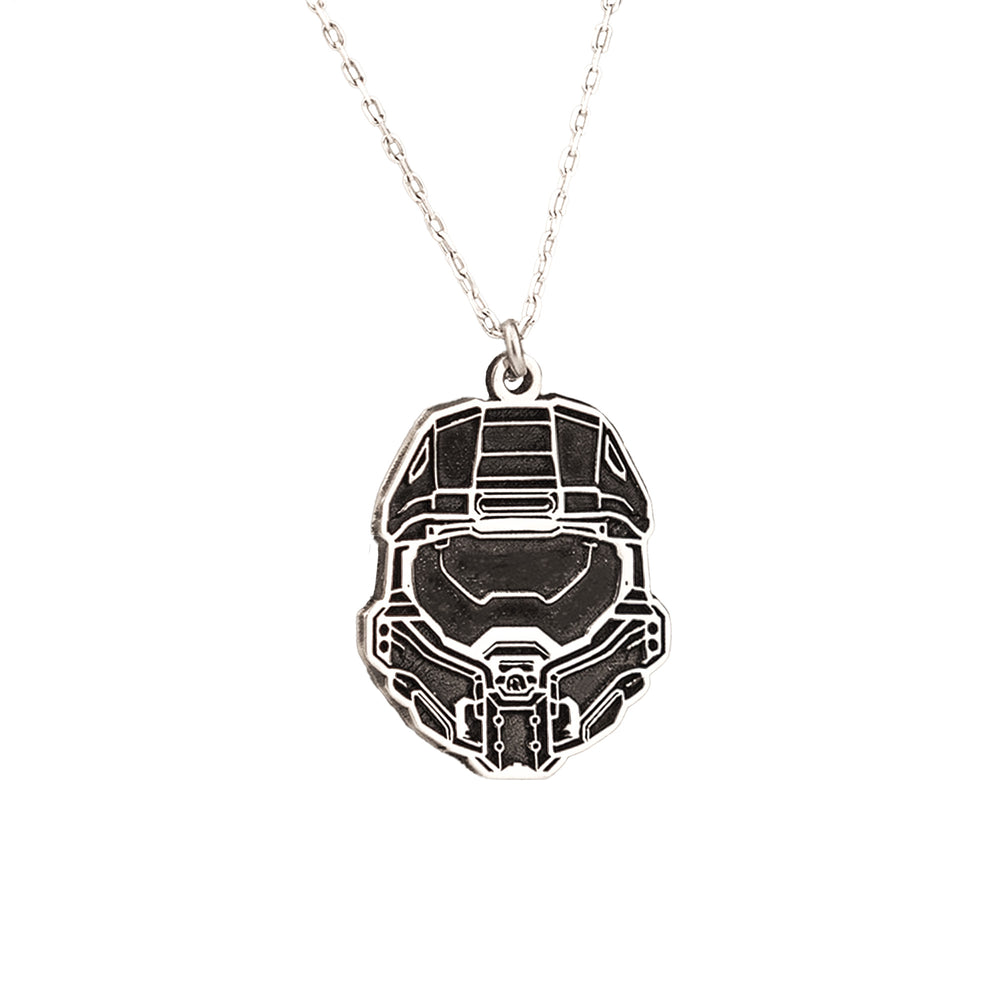 925 Sterling Silver Master Chief Helmet Necklace
