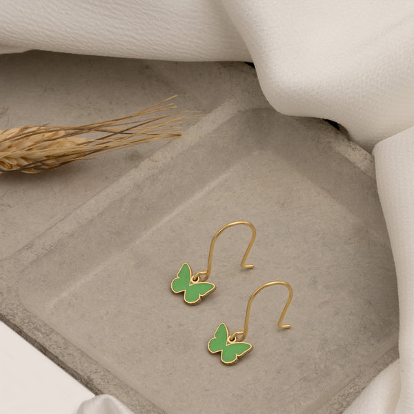 925 Sterling Silver Enamel Butterfly Earring