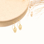925 Sterling Silver Unique Double Hexagon Drop Earrings