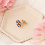 925 Sterling Silver England Flag Cufflinks Round