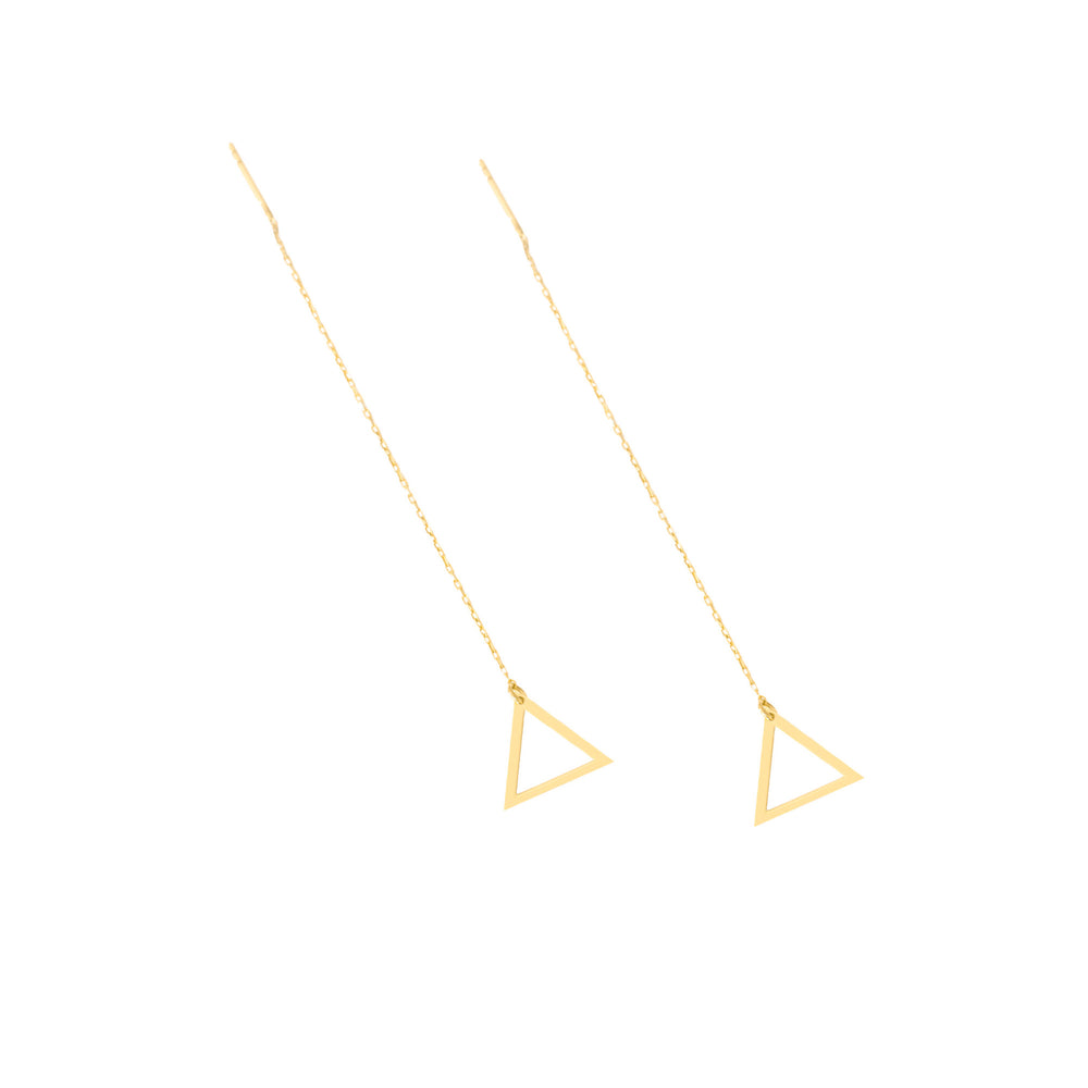 925 Sterling Silver Threader Triangle Chain Earrings