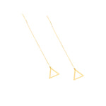 925 Sterling Silver Threader Triangle Chain Earrings