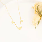 925 Sterling Silver İki Initial Letter Heart Halley Necklace