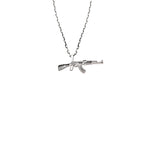 925 Sterling Silver Half Oxidized Chain Kalashnikov Necklace