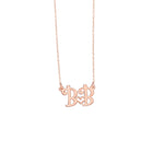 925 Sterling Silver Heart Two Initial Necklace