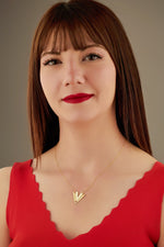 925 Sterling Silver Double V Necklace