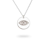 925 Sterling Silver Eye Of Horus Disc Necklace