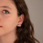 925 Sterling Silver Enamel Lips Earrings