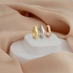 925 Sterling Silver Kalin, Zigzagli/Dalgali Hoop Earrings