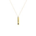 925 Sterling Silver Personalized Tiny Bar Tag Necklace With Birthstone