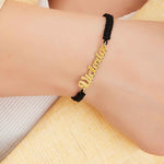 925 Sterling Silver Adjustable Name Rope Bracelet