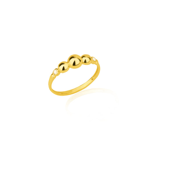 925 Sterling Silver Üç Top Ring Kenari Yanlar Solitaire