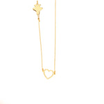 925 Sterling Silver Heart And Plane Necklace