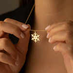 925 Sterling Silver Snowflake Necklace With Birthstones