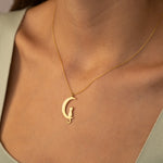 925 Sterling Silver The Cat Sitting On The Moon Necklace