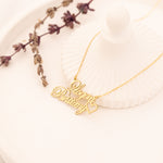 925 Sterling Silver Two Name With Heart Necklace
